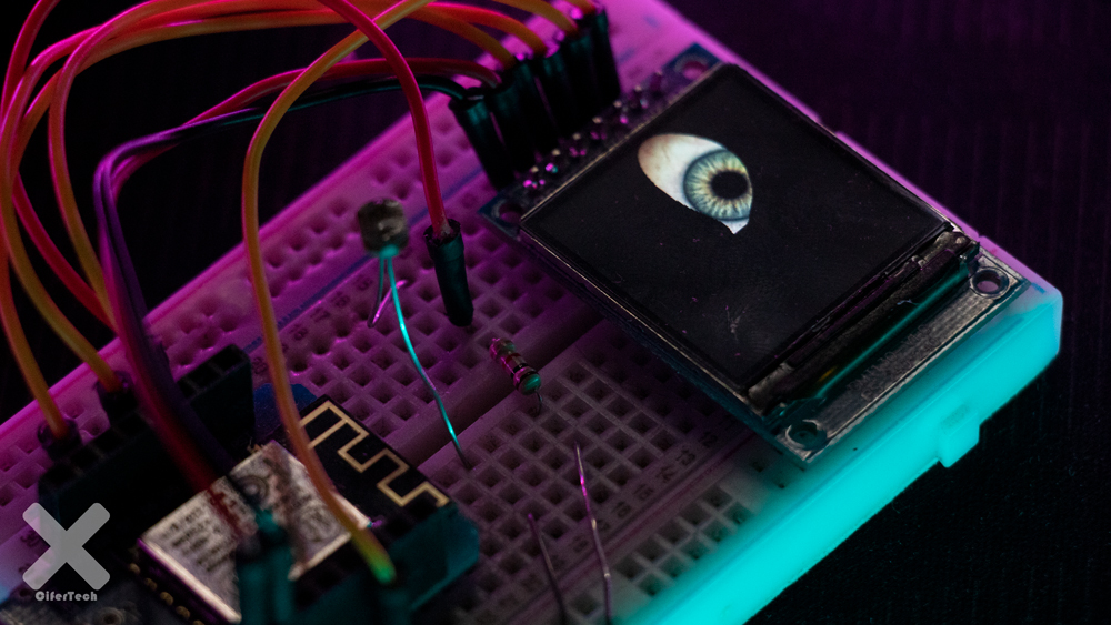 Human eye animation project on TFT LCDs and Wemos